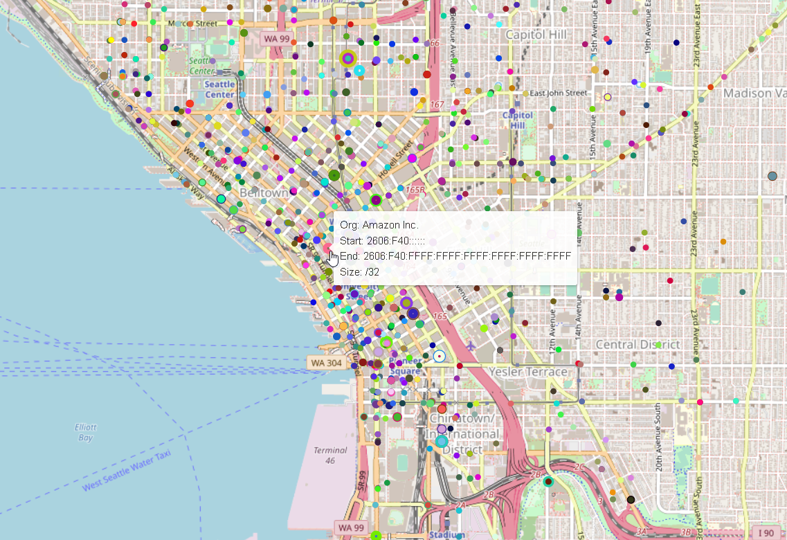 Mapping the Geography of the Internet — Seattle