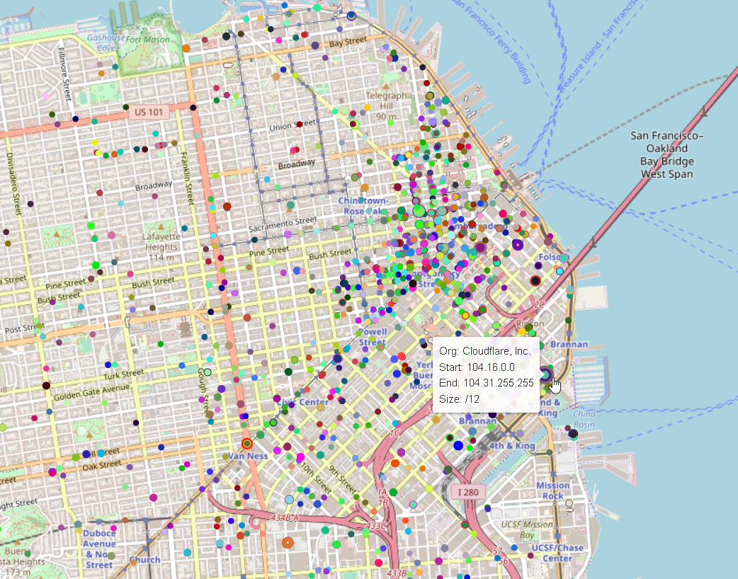 Mapping the Geography of the Internet — San Francisco