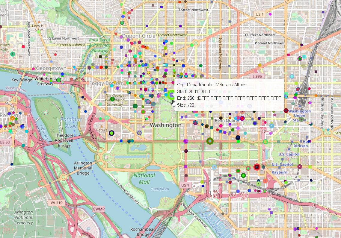 Mapping the Geography of the Internet — Washington D.C.